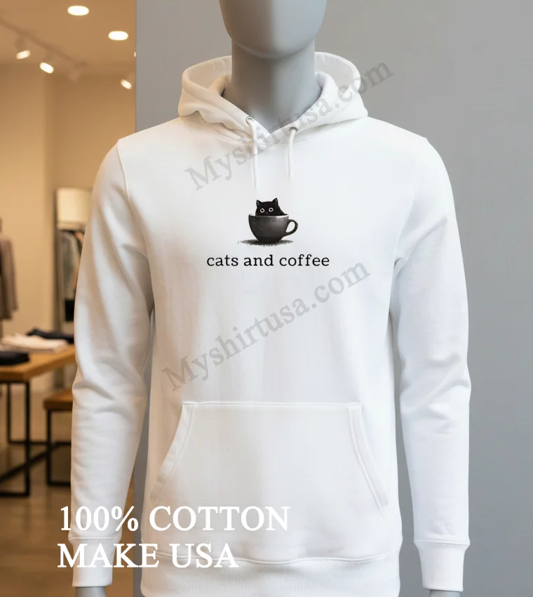 Black Cat In Coffee Cup Cats And Coffee funny america t-shirts - hoodie-shirt Black Cat In Coffee Cup Cats And Coffee Shirt Hoodie Shirt