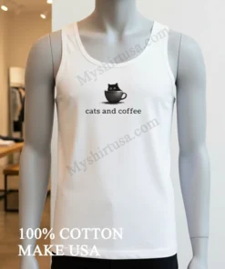 Black Cat In Coffee Cup Cats And Coffee funny america t-shirts