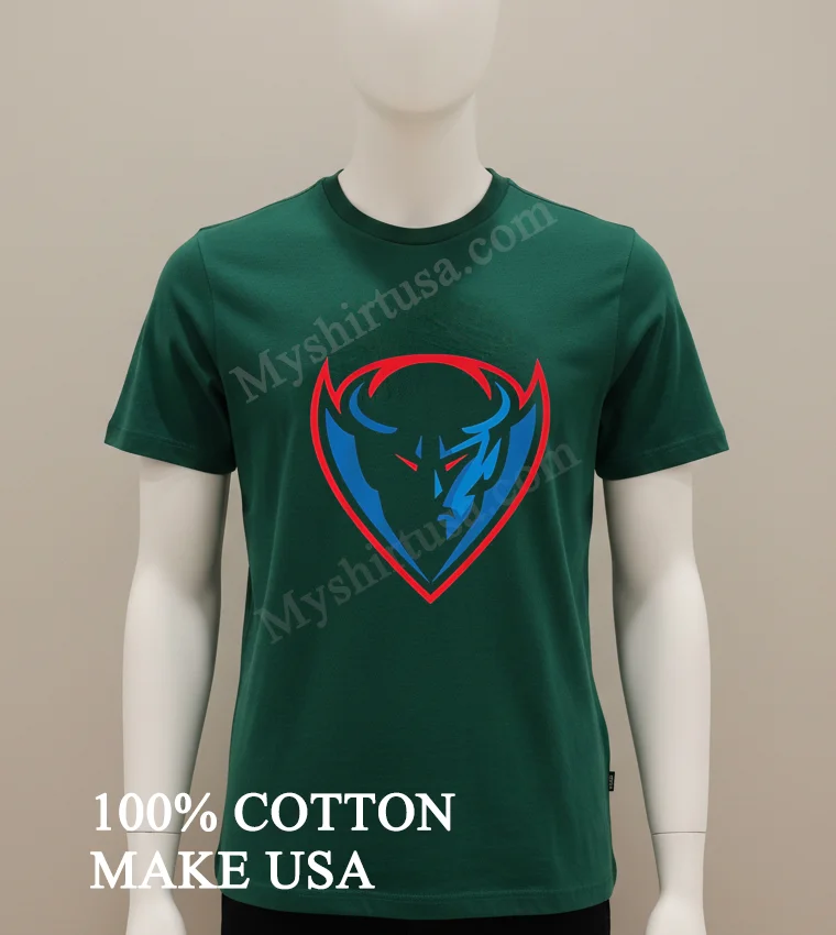 Blue Demon Shield Logo Sports Team Identity Graphic Shirt funny t-shirts usa - green-shirt Blue Demon Shield Logo Sports Team Identity Graphic Shirt Green Shirt