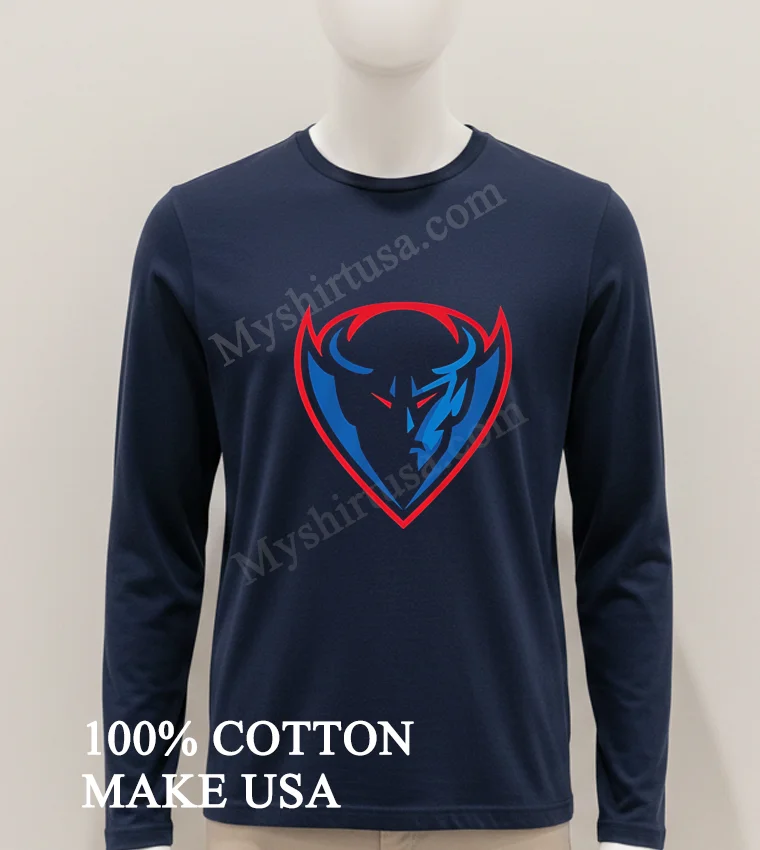 Blue Demon Shield Logo Sports Team Identity Graphic Shirt Hoodie Shirt 1