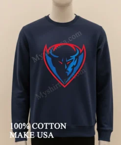 Blue Demon Shield Logo Sports Team Identity Graphic Shirt funny t-shirts usa