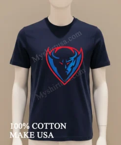 Blue Demon Shield Logo Sports Team Identity Graphic Shirt funny t-shirts usa