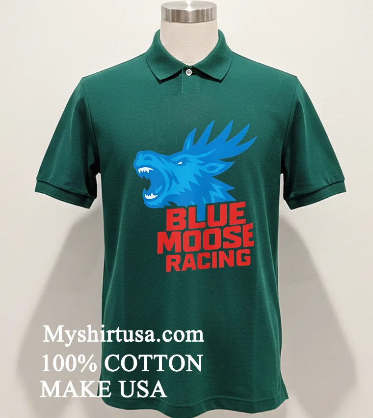 Blue Moose Racing Mascot Shirt Green Shirt