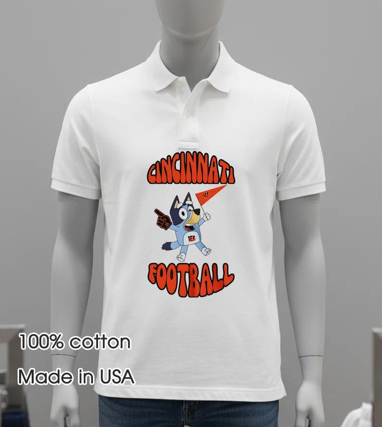 Bluey Cincinnati Bengals Football Shirt - white-t-shirt Bluey Cincinnati Bengals Football Shirt White T Shirt 2