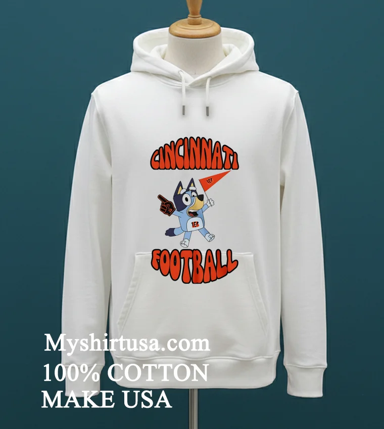 Bluey Cincinnati Bengals Football Shirt White T Shirt 3