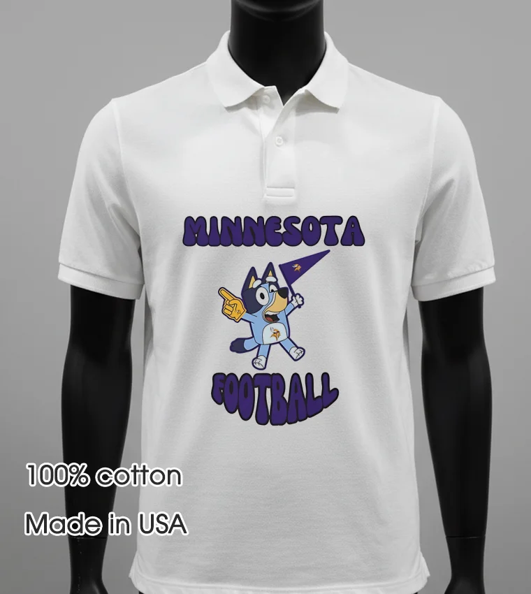 Bluey Minnesota Viking Football Shirt White T Shirt 1