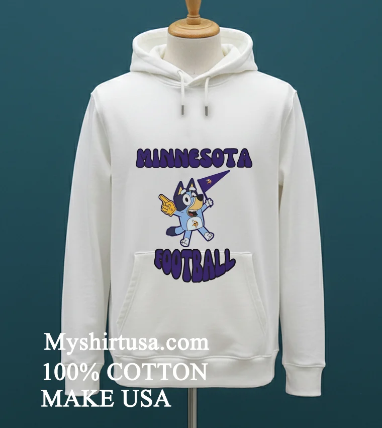 Bluey Minnesota Viking Football Shirt White T Shirt 3