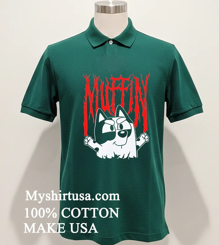 Bluey Muffin Metal Shirt - green-shirt Bluey Muffin Metal Shirt Green Shirt