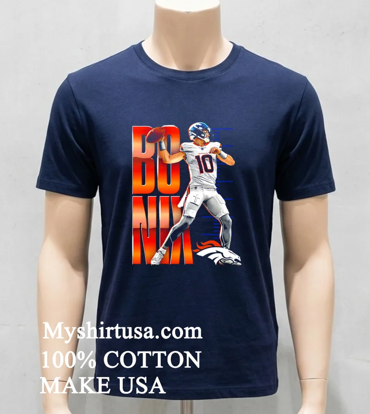 Bo Nix Denver Broncos Football Player Shirt Navy Shirt