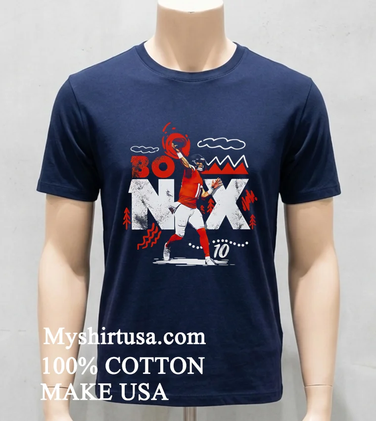 Bo Nix Denver Player Name Shirt Navy Shirt