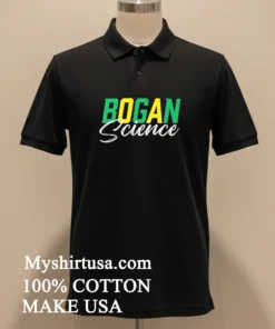 Bogan Science Yellow And Green Typography Design funny america t-shirts