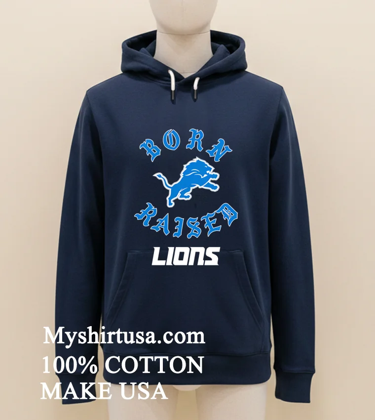 Born X Raised Black Detroit Lions Shirt Navy Shirt 3