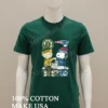 Boston Bruins Patriots Charlie Brown Snoopy Fist Bump Skyline Shirt Green Shirt