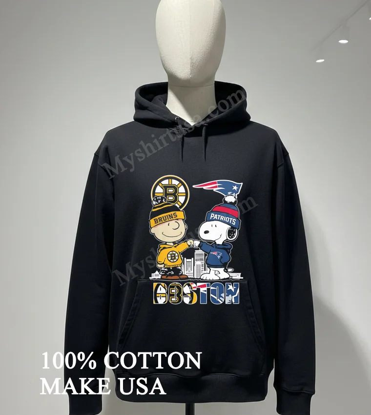 Boston Bruins Patriots Charlie Brown Snoopy Fist Bump Skyline funny america t-shirts - hoodie-shirt Boston Bruins Patriots Charlie Brown Snoopy Fist Bump Skyline Shirt Hoodie Shirt