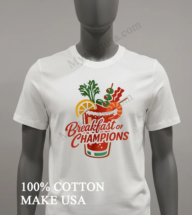 Breakfast Of Champions Bloody Mary Garnish Cocktail Shirt White T Shirt 2