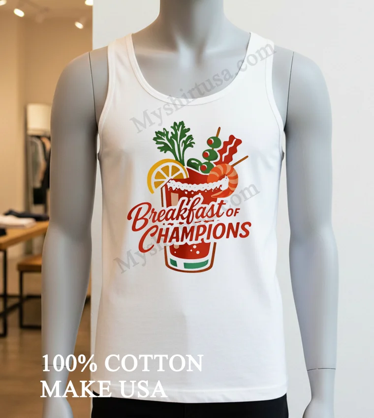 Breakfast Of Champions Bloody Mary Garnish Cocktail Shirt White T Shirt 3