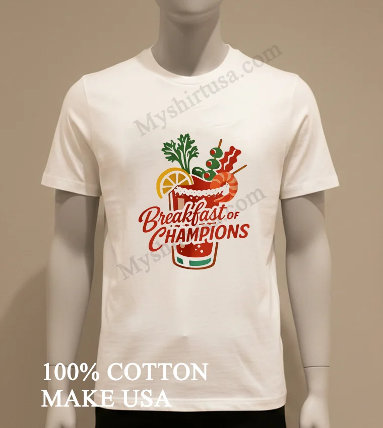 Breakfast Of Champions Bloody Mary Garnish Cocktail Shirt White T Shirt