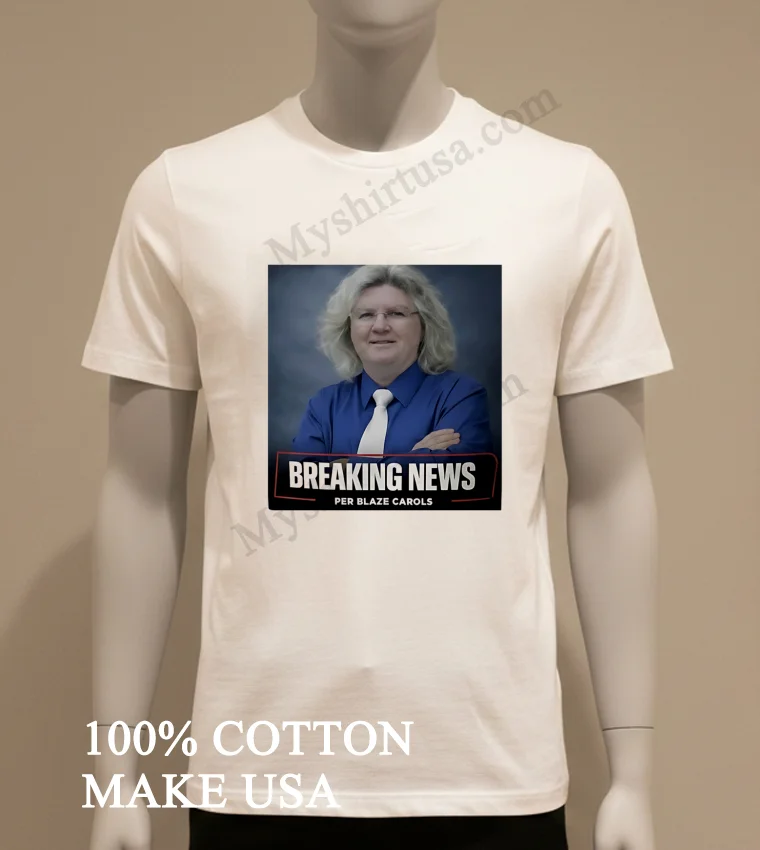 Breaking News Per Blaze Carols Man Wearing Glasses Shirt White T Shirt