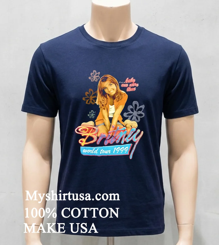 Britney Spears Baby One More Time Tour 1999 Shirt - navy-shirt Britney Spears Baby One More Time Tour 1999 Shirt Navy Shirt