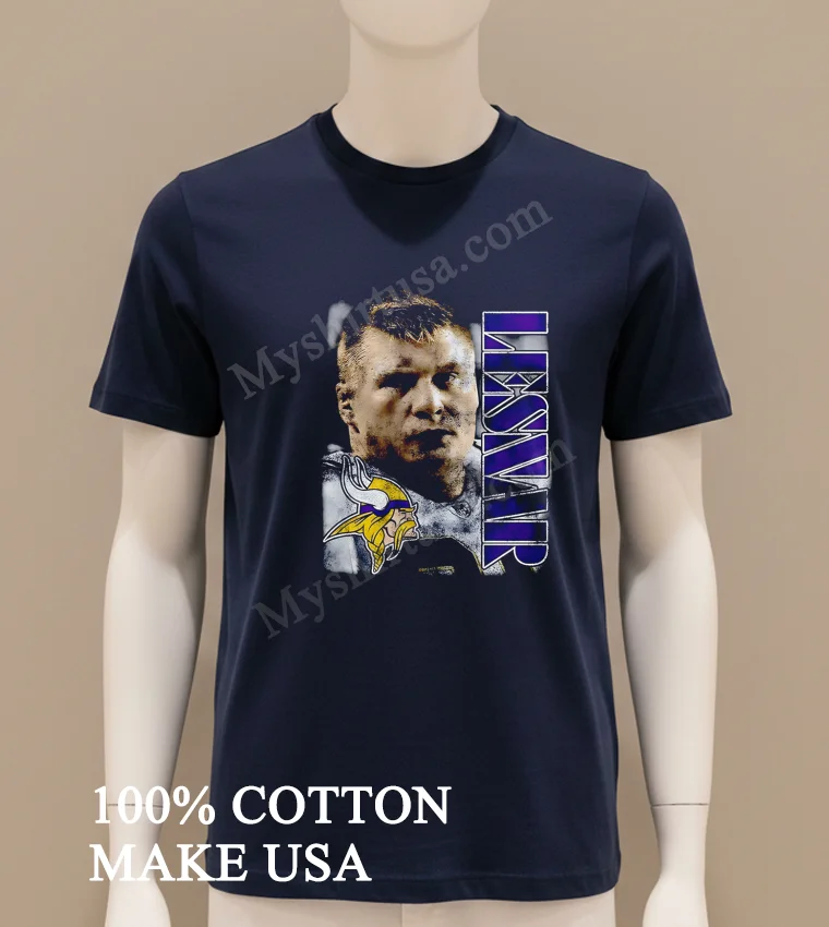 Brock Lesnar Minnesota Vikings Purple Text Portrait Football Logo Shirt Navy Shirt
