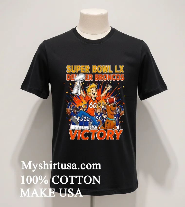 Broncos Super Bowl Lx Victory X Scooby Doo And Shaggy Shirt Balck Shirt 1
