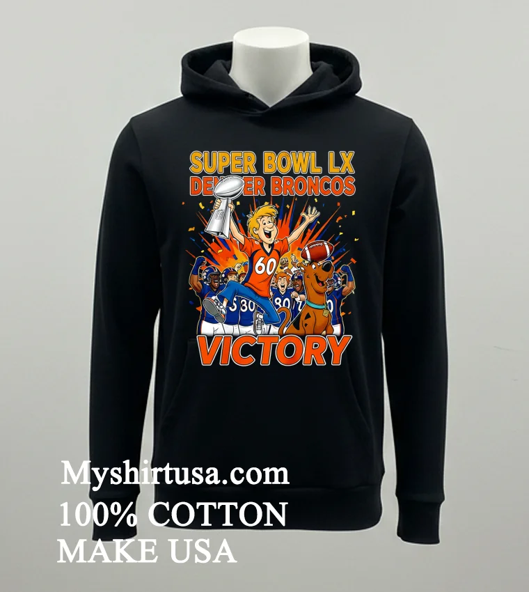 Broncos Super Bowl Lx Victory X Scooby Doo And Shaggy Shirt Balck Shirt