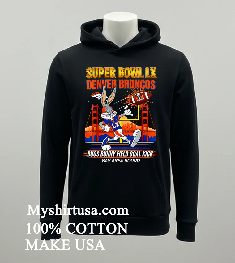 Broncos Super Bowl Lx X Bugs Bunny Cartoon Shirt Balck Shirt