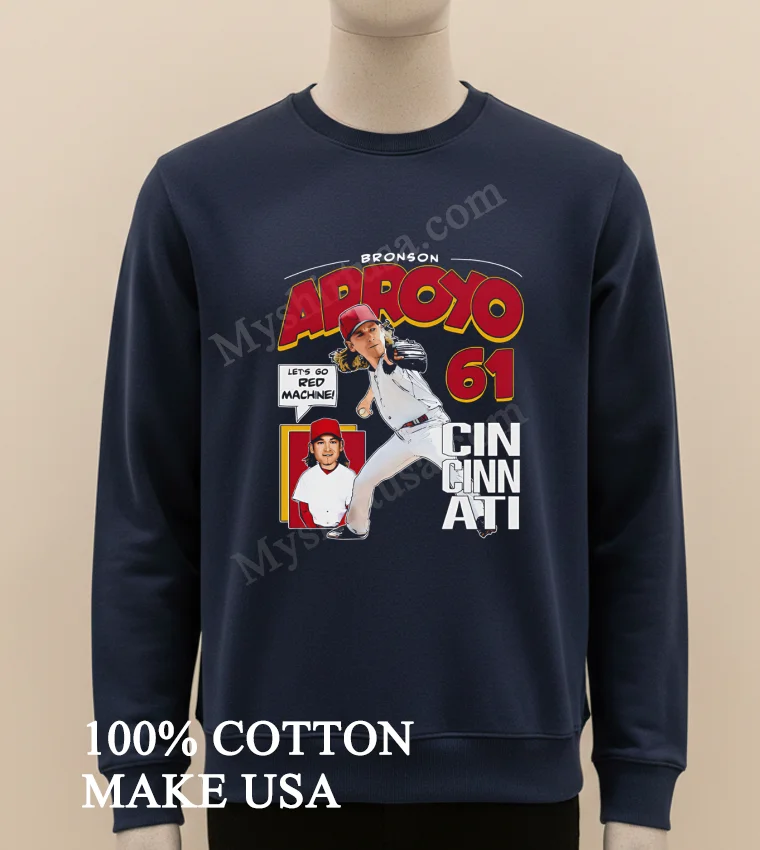 Bronson Arroyo Cincinnati Comic 61 new t-shirt - long sleve shirt Bronson Arroyo Cincinnati Comic 61 Shirt Long Sleve Shirt