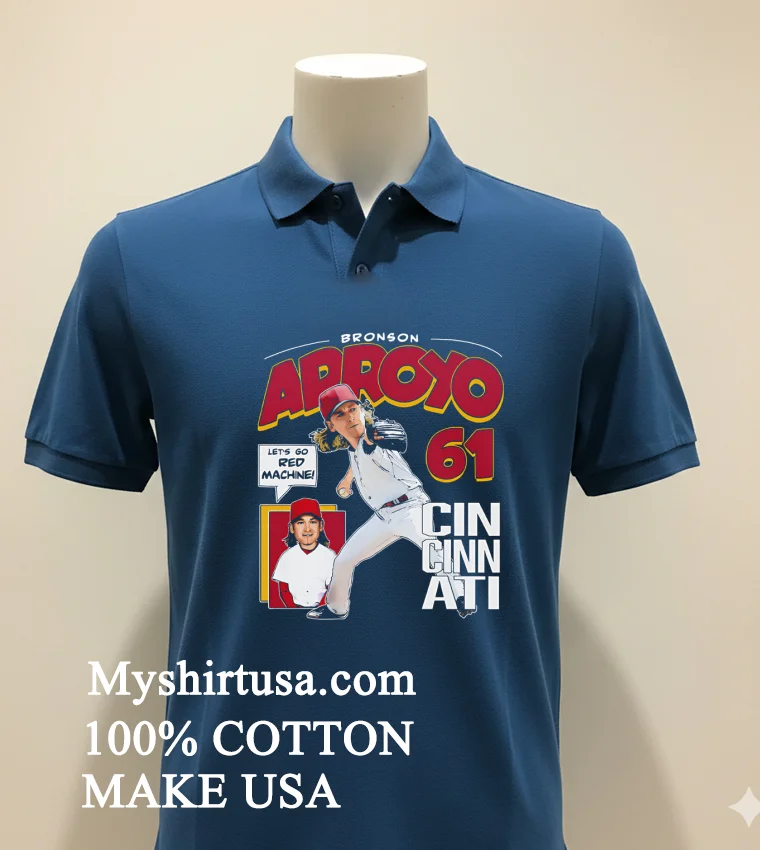 Bronson Arroyo Cincinnati Comic 61 Shirt Navy Shirt 1
