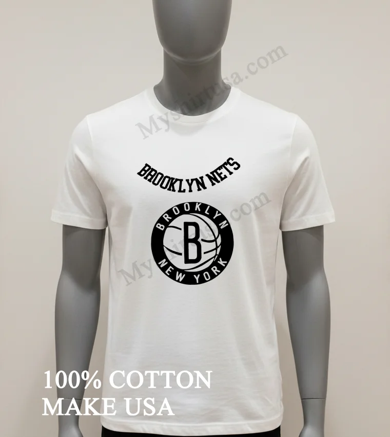 Brooklyn Nets Logo Arc Shirt White T Shirt 1