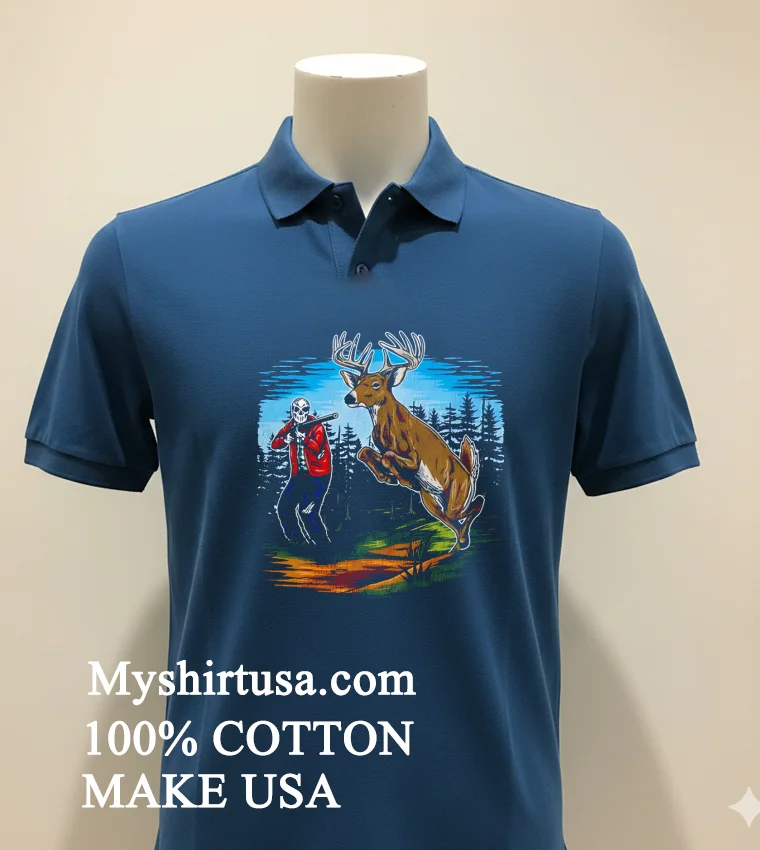 Buck Stops Here Hunter Skeletons new t-shirt - navy-shirt Buck Stops Here Hunter Skeletons Shirt Navy Shirt 1