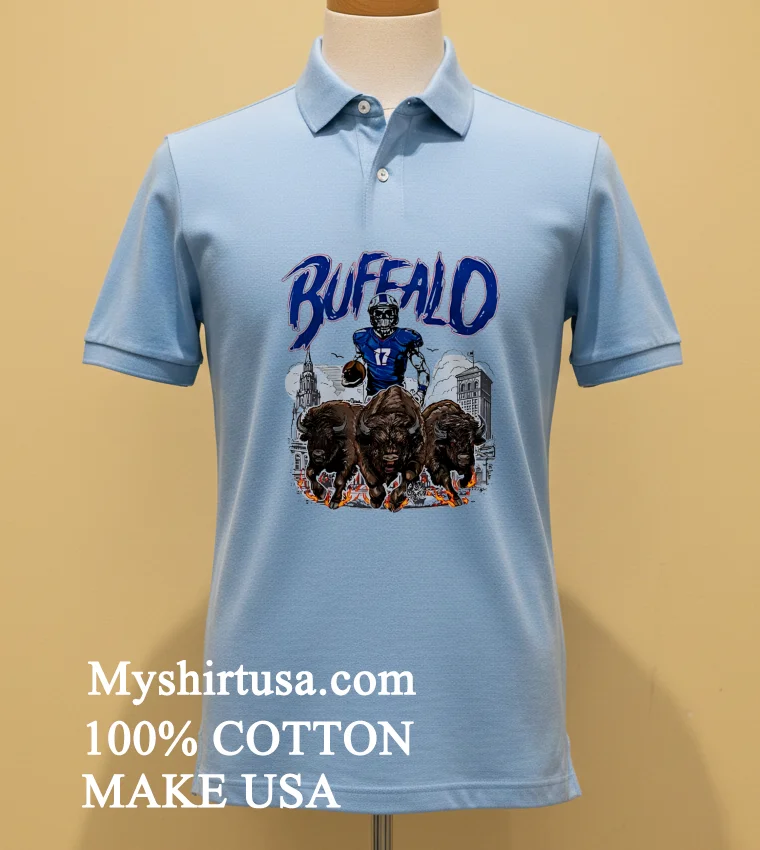 Buffalo Bills Football Skeleton Art Shirt Blue Shirt