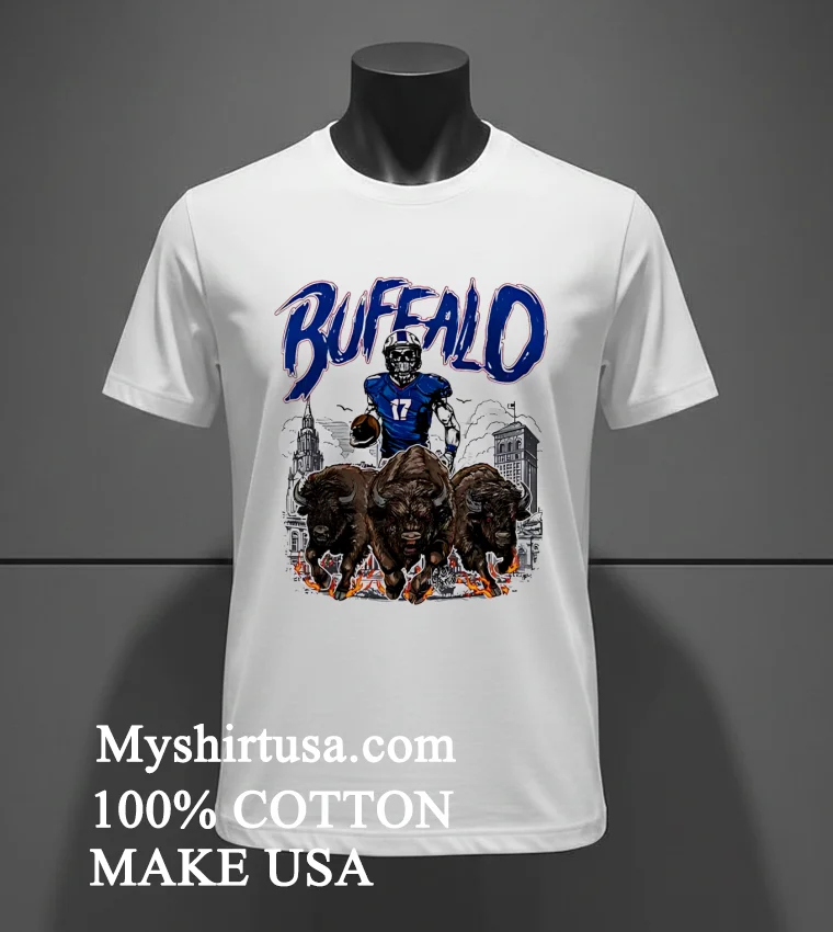 Buffalo Bills Football Skeleton Art Shirt White T Shirt 2