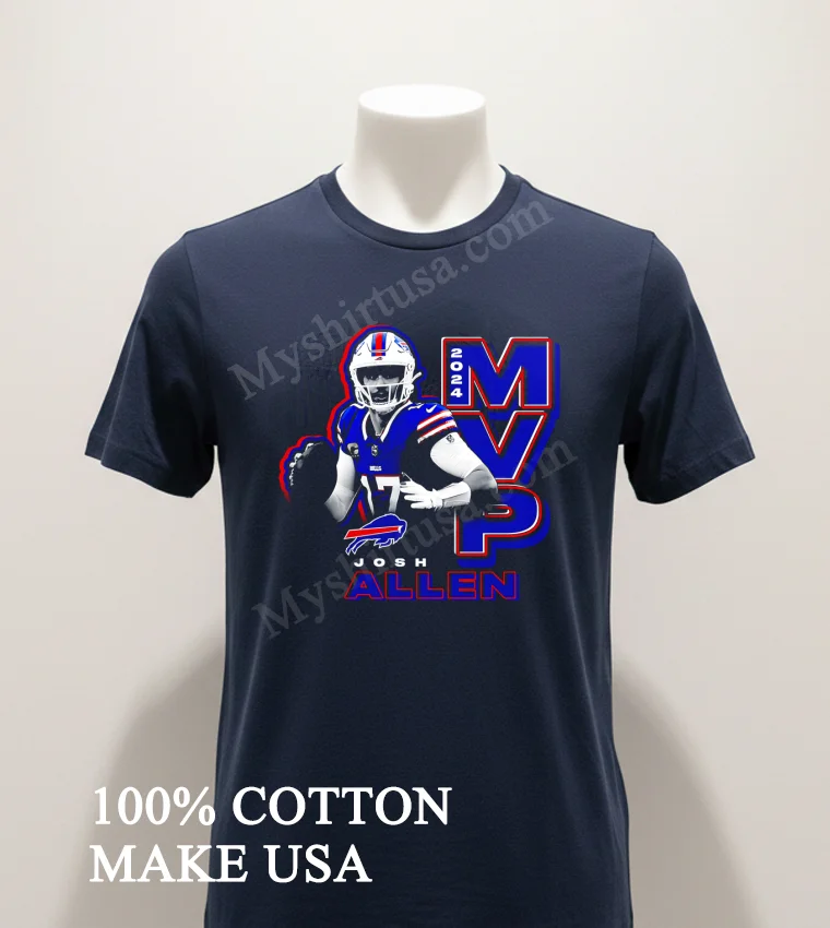 Buffalo Bills Josh Allen Black 2024 Nfl Mvp funny america t-shirts - navy-shirt Buffalo Bills Josh Allen Black 2024 Nfl Mvp Shirt Navy Shirt 1