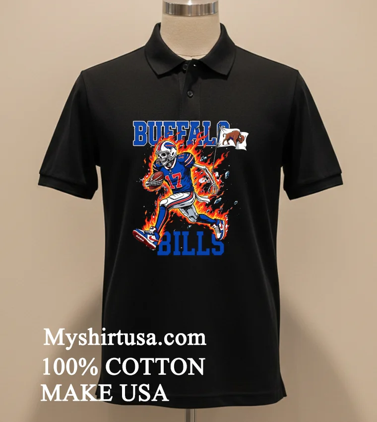 Buffalo Bills Men’s Football Skeleton 17 Player Burning Shirt - balck-shirt Buffalo Bills Mens Football Skeleton 17 Player Burning Shirt Balck Shirt 2