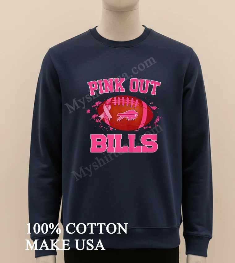 Buffalo Bills Pink Out Ball Shirt Long Sleve Shirt