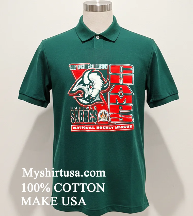 Buffalo Sabres Champs Northeast Division 1997 National Hockey League Shirt Green Shirt