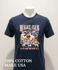Bullet Club Wrestling Team Members Collage Logo Graphic funny america t-shirts