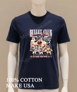 Bullet Club Wrestling Team Members Collage Logo Graphic funny america t-shirts