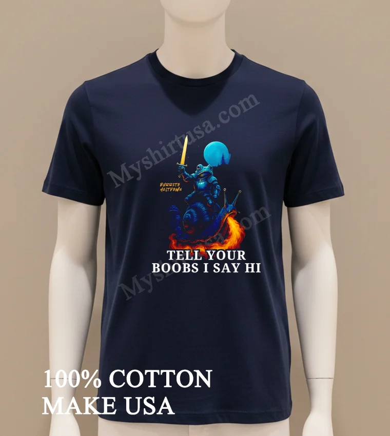 Burrito Meltdown Frog Knight Riding Fire Breathing Snail funny america t-shirts - navy-shirt Burrito Meltdown Frog Knight Riding Fire Breathing Snail Shirt Navy Shirt