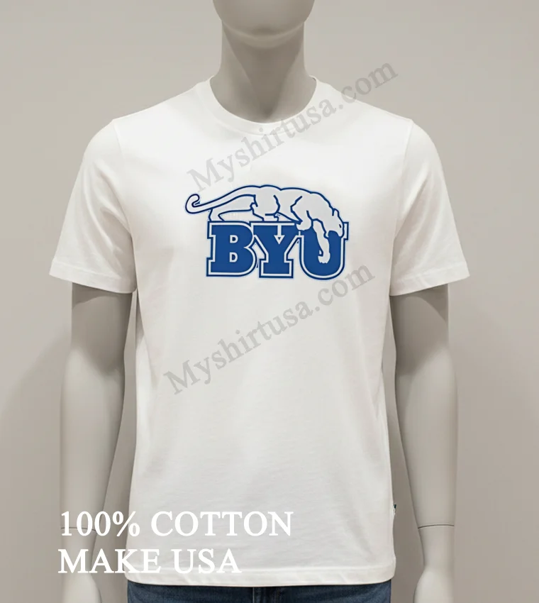 Byu Brigham Young University Cougars Logo Shirt White T Shirt