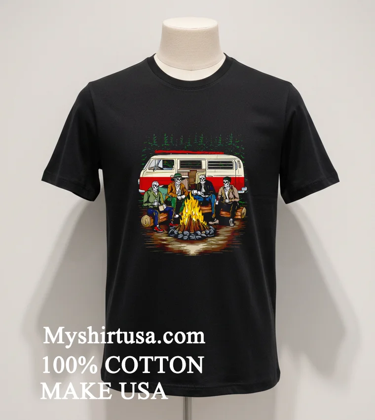 Camping Is In Tents Skeletons new t-shirt - balck-shirt Camping Is In Tents Skeletons Shirt Balck Shirt