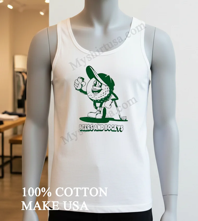 Captain Cocktail Beers And Bogeys Cartoon Golf Ball Character Shirt White T Shirt 3