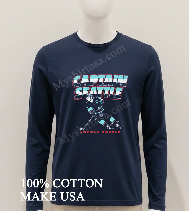 Captain Seattle Jordan Eberle Hockey Player Portrait Shirt Hoodie Shirt 1
