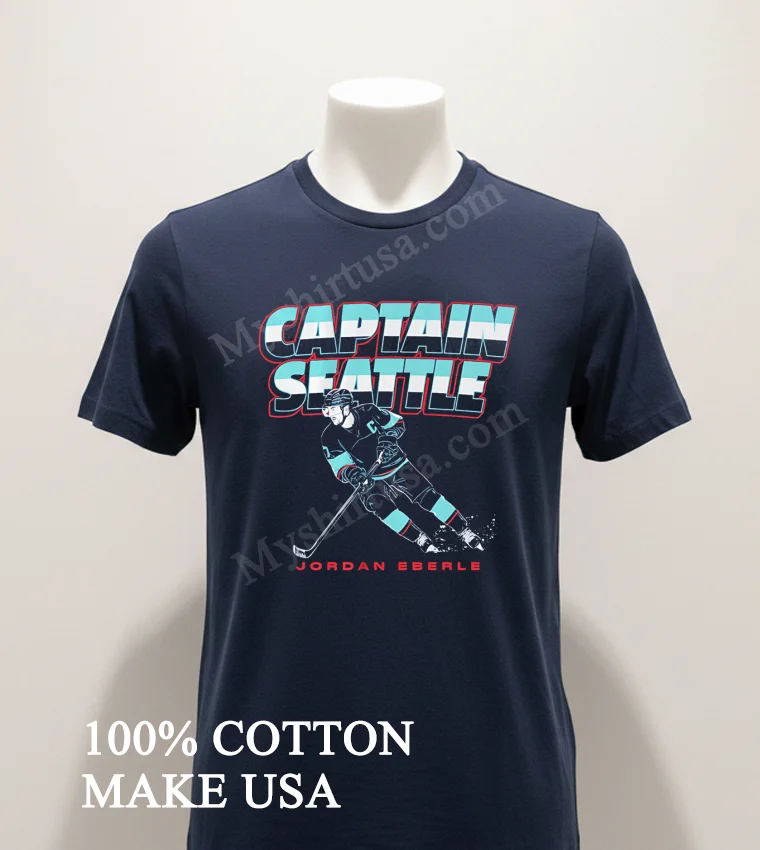 Captain Seattle Jordan Eberle Hockey Player Portrait funny america t-shirts - navy-shirt Captain Seattle Jordan Eberle Hockey Player Portrait Shirt Navy Shirt 1
