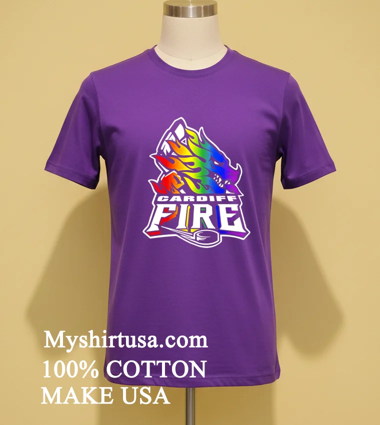 Cardiff Fire Hockey Logo Pride Shirt Purple Shirt