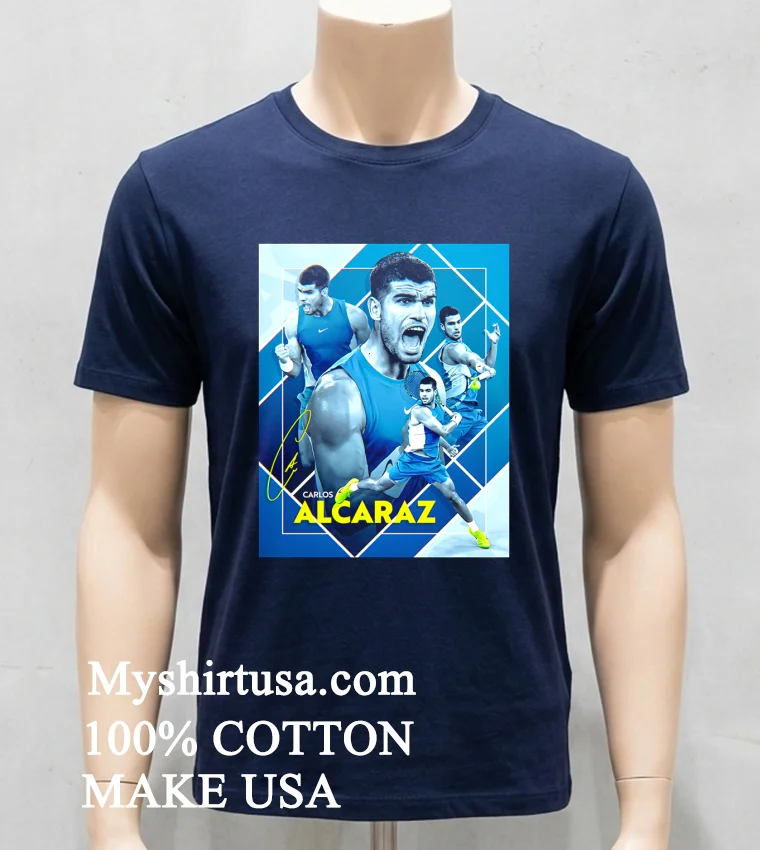 Carlos Alcaraz World No. 1 In Singles Signature Shirt - navy-shirt Carlos Alcaraz World No 1 In Singles Signature Shirt Navy Shirt