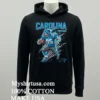 Carolina Panthers Mens Football Skeleton Player Burning Shirt Balck Shirt