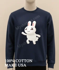 Cartoon Rabbit Waving Happy Bunny funny america t-shirts