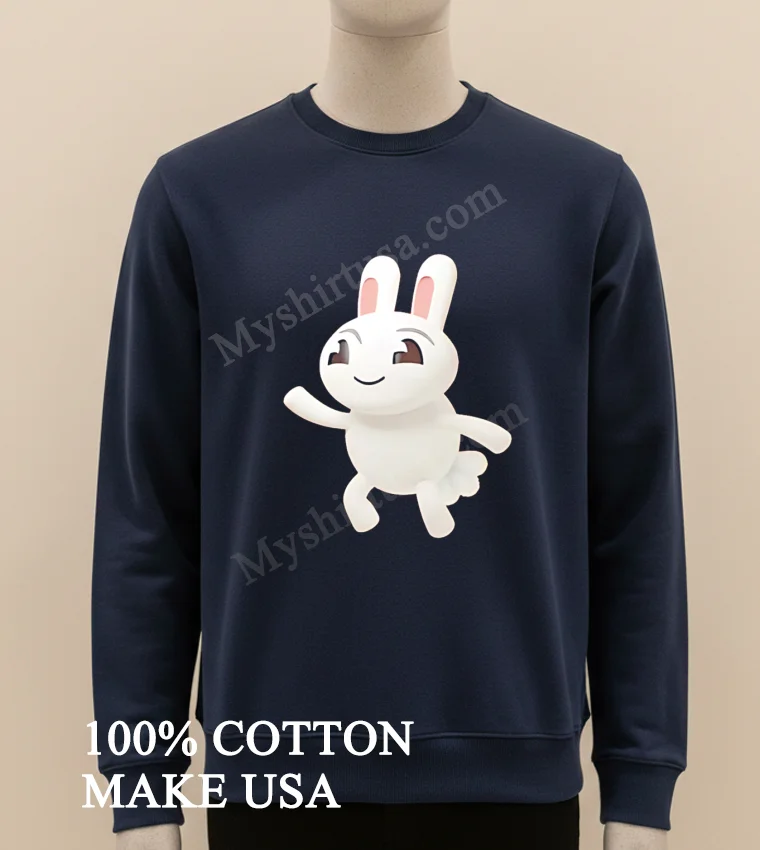 Cartoon Rabbit Waving Happy Bunny funny america t-shirts - long sleve shirt Cartoon Rabbit Waving Happy Bunny Shirt Long Sleve Shirt